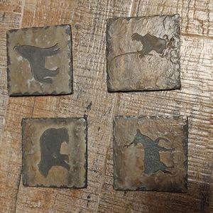 Rustic Lodge Cabin Set of 4 Drink Coasters